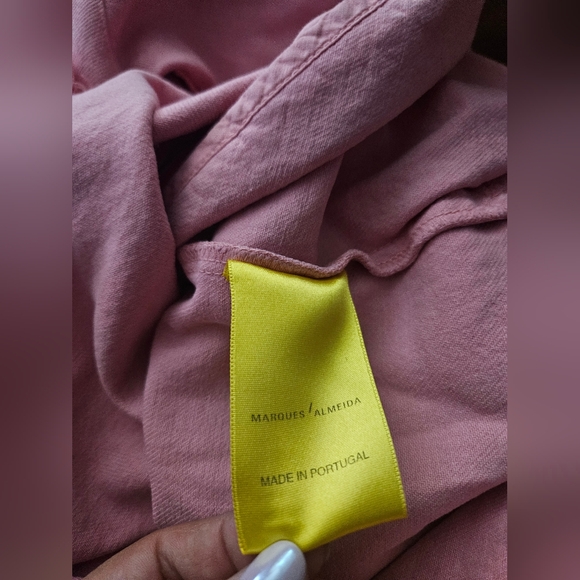 Marques Almeida Frayed Edge Denim Dress Pink Size M Medium - Picture 8 of 9